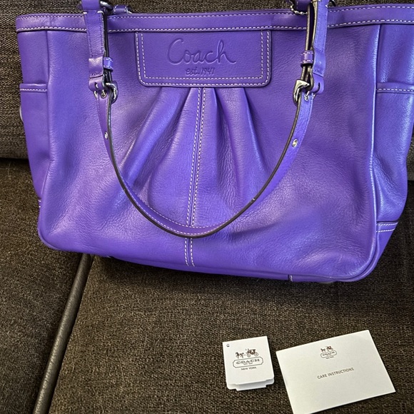 💜 Stunning Coach Purple Leather Satchel & Matching Wallet Set 💜 - Picture 8 of 13